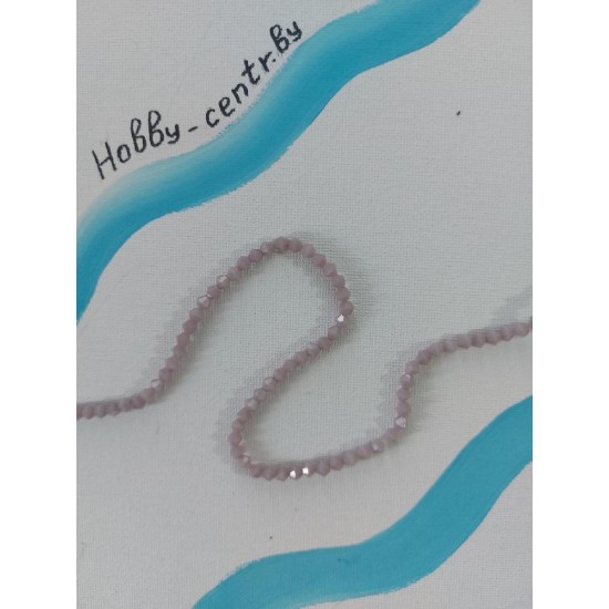 Бусины граненые "Ромб" на нити/ цв.67-1 бледно-сиреневый, цена за 50 шт