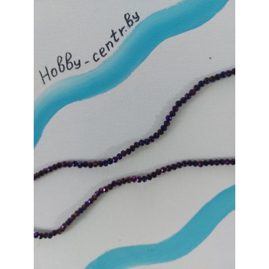 Бусины стеклянные 4 мм фиолетовый металлик №86, цена за 50 шт