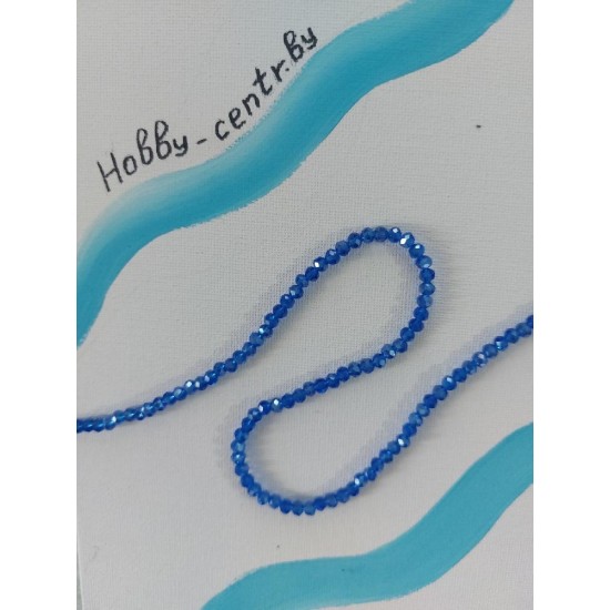 Бусины стеклянные 4 мм синий АВ №12, цена за 50 шт