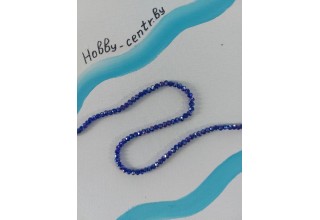 Бусины стеклянные 4 мм темно-синий АВ №18, цена за 50 шт