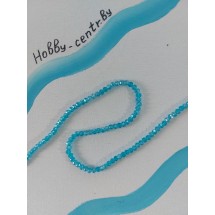 Бусины стеклянные 4 мм лазурно-голубой АВ №13, цена за 50 шт