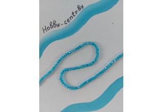 Бусины стеклянные 4 мм лазурно-голубой АВ №13, цена за 50 шт