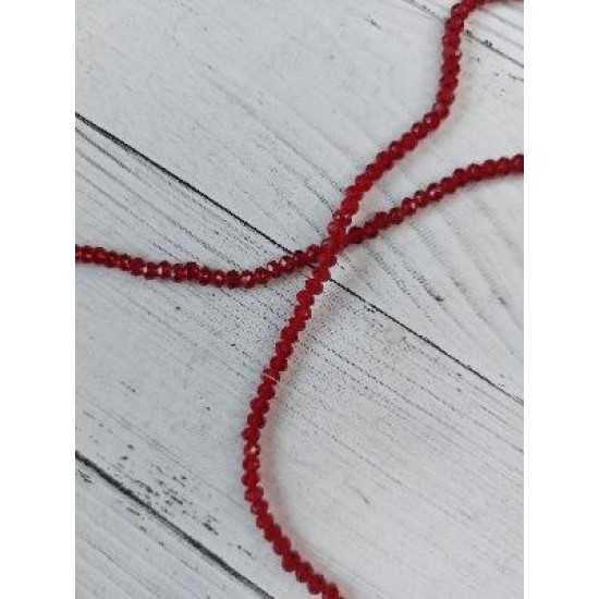 Бусины стеклянные прозрачные граненые d 3 мм бордо 110, цена за 50 шт