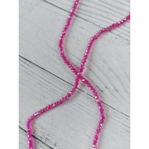 Бусины стеклянные прозрачные граненые d 3 мм ярко-розовый перламутр, цена за 50 шт