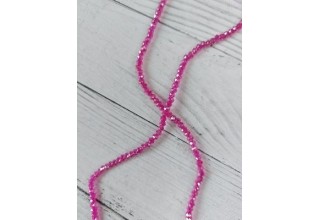 Бусины стеклянные прозрачные граненые d 3 мм ярко-розовый перламутр, цена за 50 шт