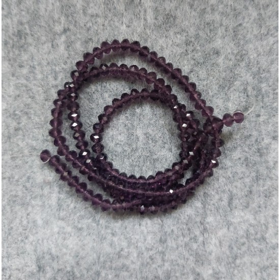 Бусины стеклянные прозрачные граненые d 3 мм лиловые 20, цена за 28 шт