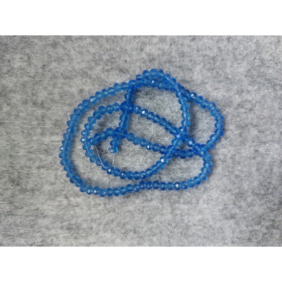 Бусины стеклянные прозрачные граненые d 3 мм синие 18, цена за 50 шт