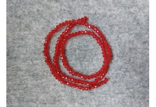 Бусины стеклянные прозрачные граненые d 3 мм красный 38, цена за 50 шт