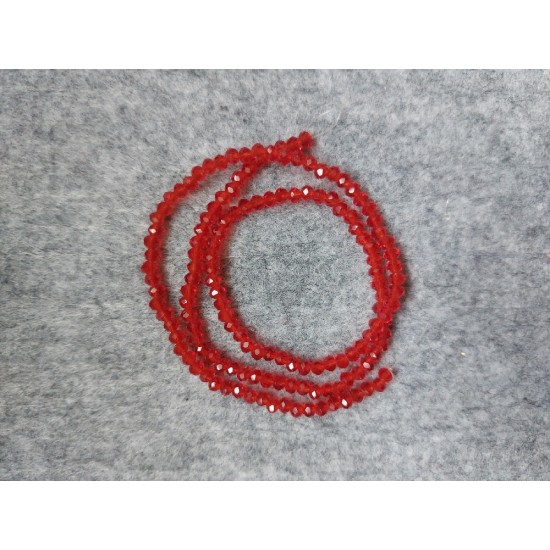 Бусины стеклянные прозрачные граненые d 3 мм красный 38, цена за 50 шт