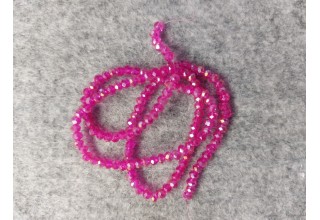 Бусины стеклянные прозрачные граненые d 3 мм ярко-розовый перламутр, цена за 50 шт