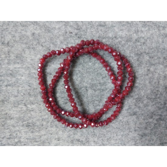 Бусины стеклянные матовые граненые d 3 мм бордо перламутр, цена за 50 шт