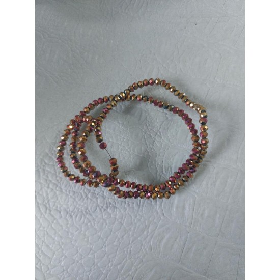 Бусины стеклянные прозрачные граненые d 3 мм металлик, цена за 50 шт