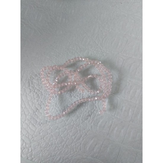 Бусины стеклянные матовые граненые d 3 мм светло-розовый АВ, цена за 50 шт