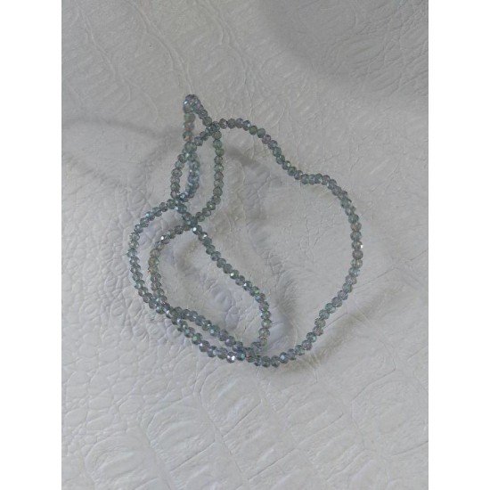 Бусины стеклянные граненые d 3 мм серо-зеленый АВ, цена за 50 шт