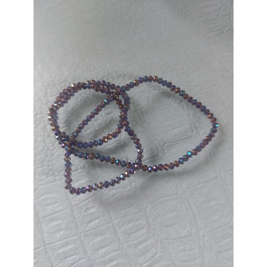 Бусины стеклянные прозрачные граненые d 3 мм фиолет АВ, цена за 50 шт