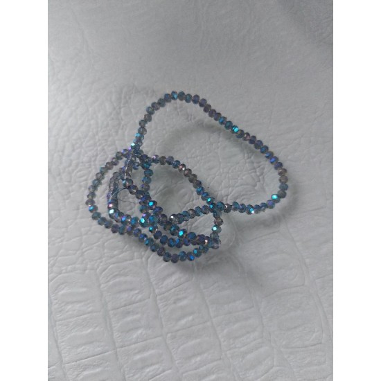 Бусины стеклянные граненые d=3 мм серо-голубые АВ, цена за 50 шт