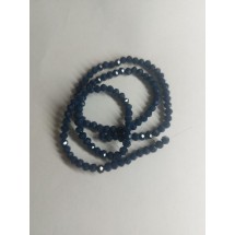 Бусины стеклянные 4 мм цв. темно-синий, цена за 50 шт