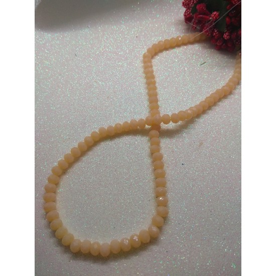 Бусины стеклянные 6 мм №76 цв. бежево-персиковый матовый, цена за 25 шт