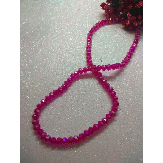 Бусины стеклянные 6 мм №65 цв. розовая фуксия АВ, цена за 25 шт