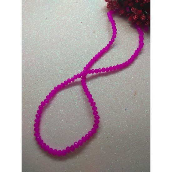 Бусины стеклянные 4 мм розовая фуксия матовый №25, цена за 50 шт