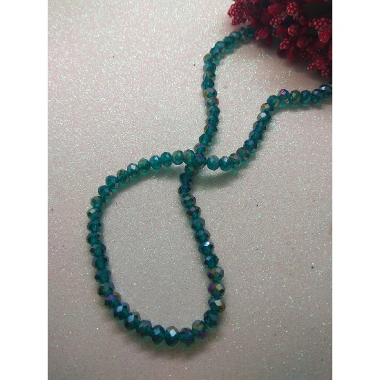 Бусины стеклянные 6 мм цв. изумруд АВ, цена за 25 шт