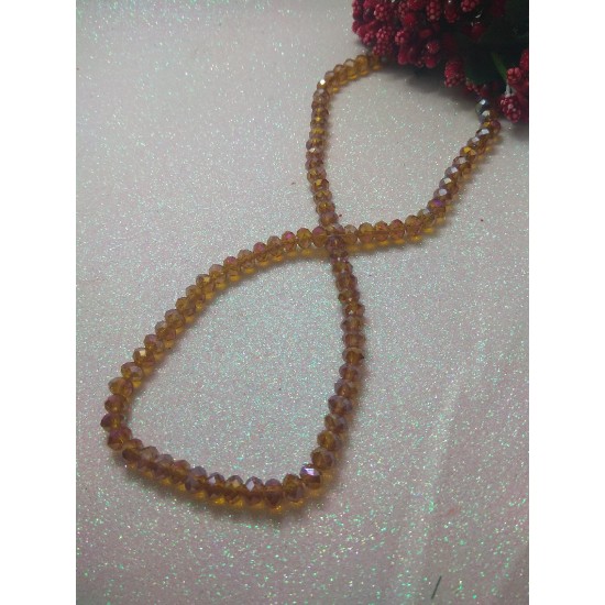 Бусины стеклянные 6 мм №50 цв. янтарный АВ, цена за 25 шт