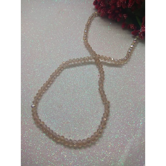 Бусины стеклянные 4 мм светло-бежевый прозрачный АВ №94, цена за 50 шт