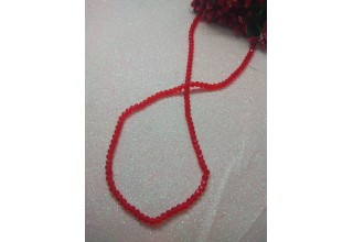 Бусины стеклянные 4 мм красный прозрачный №3, цена за 50 шт