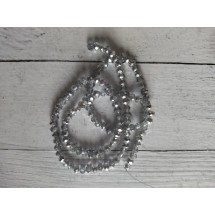 Бусины стеклянные 4 мм серебристо-прозрачный АВ №33, цена за 50 шт