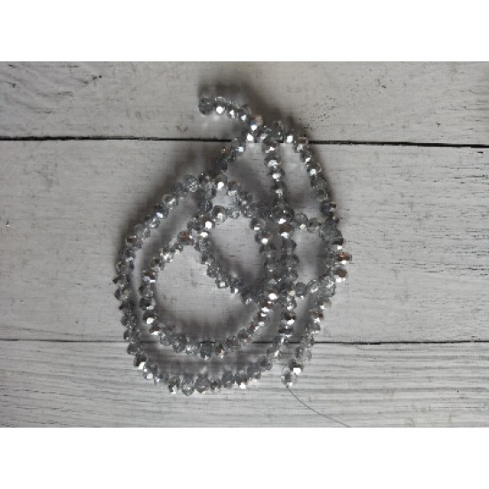 Бусины стеклянные 4 мм серебристо-прозрачный АВ №33, цена за 50 шт