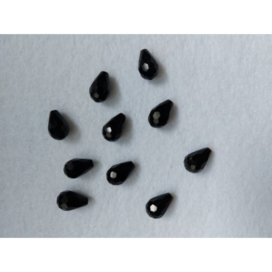  Бусины гранёные на леске "Капля" 11*8 мм черные, цена за 10 шт