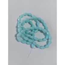 Бусины стеклянные матовые "Капля" 8*11 мм свело-голубой, цена за 10 шт