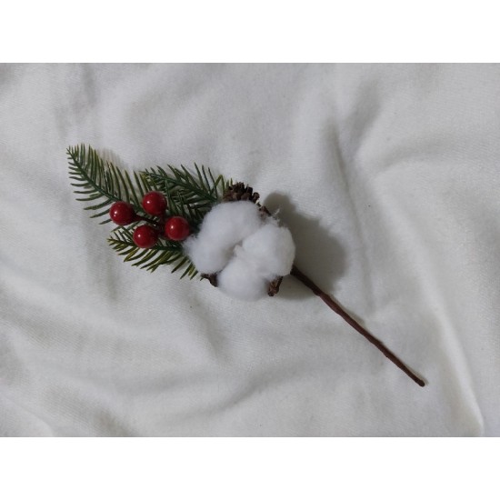 Ветка для декора новогодняя 26см, цена за 1 шт