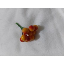 Ягоды на проволоке 12мм (цв. оранжево-красный глянец), цена за 10 шт