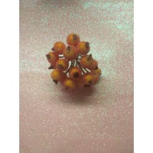 Ягодки сахарные на проволоке 12 мм цв. светло-оранжевый, цена за 20 ягодок