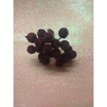Ягодки сахарные на проволоке 12 мм цв. темно-бордовый, цена за 20 ягодок