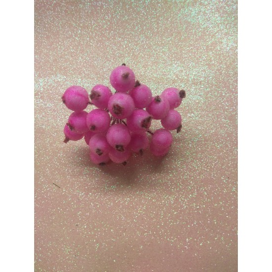 Ягодки сахарные на проволоке 12 мм цв. розовый, цена за 20 ягодок