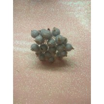 Ягодки сахарные на проволоке 12 мм цв. серебро, цена за 20 ягодок