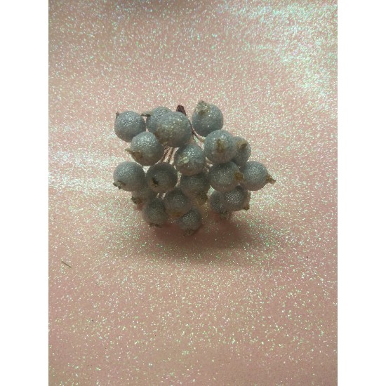 Ягодки сахарные на проволоке 12 мм цв. серебро, цена за 20 ягодок