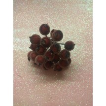 Ягодки сахарные на проволоке 12 мм цв. коричневый, цена за 20 ягодок