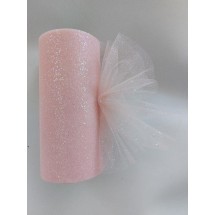 Фатин с блестками 15 см цв. персиковый, цена за 1 м