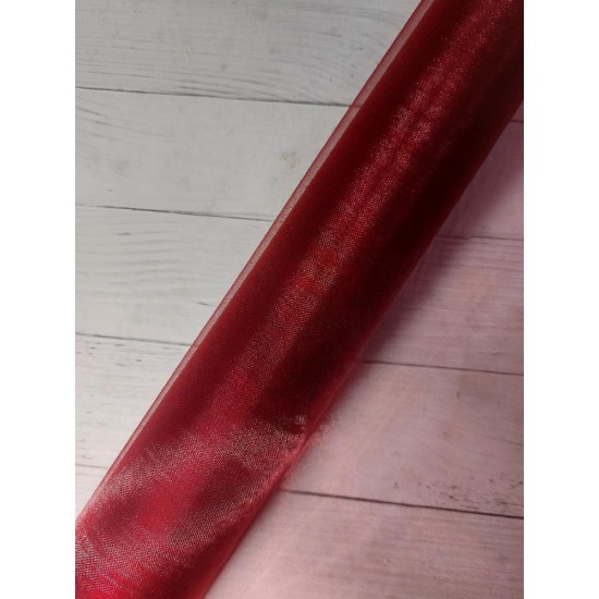 Органза в рулоне 47см*5ярдов цв. бордовый, цена за рулон