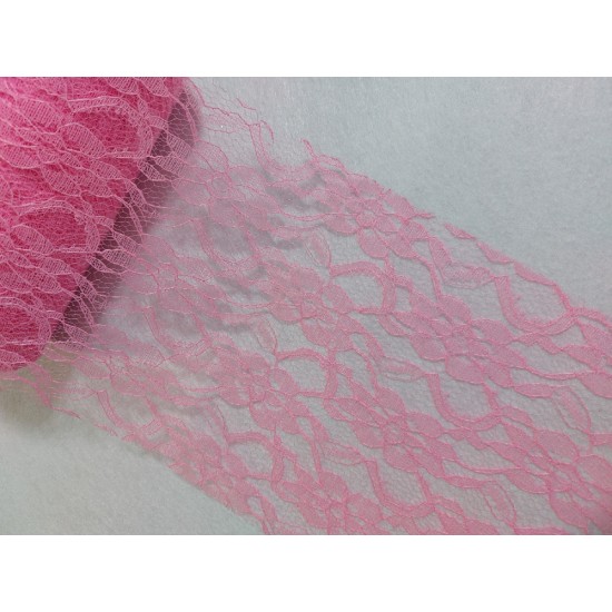 Фатин с узором "Цветы" 15 см цв. розовый, цена за 1 м