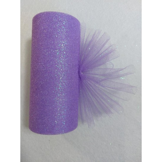 Фатин с блестками 15 см цв. фиолетовый, цена за 1 м