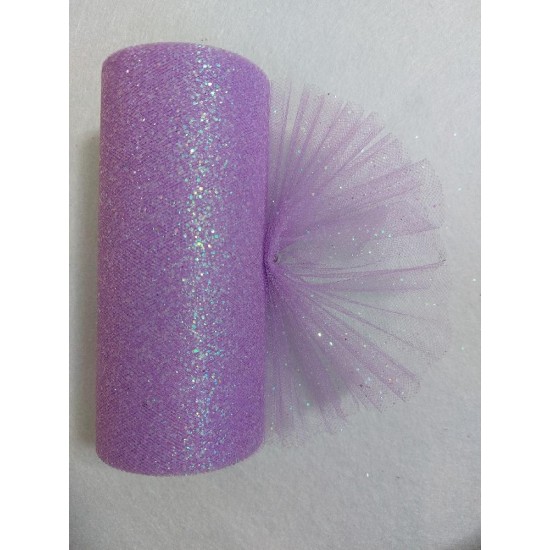 Фатин с блестками 15 см цв. сиреневый, цена за 1 м