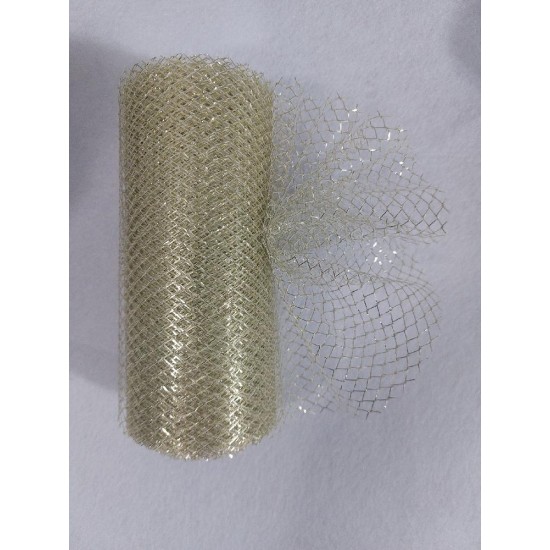 Сетка на шпульке 15см (цв.золото) Крупная ячейка, цена за 50 см