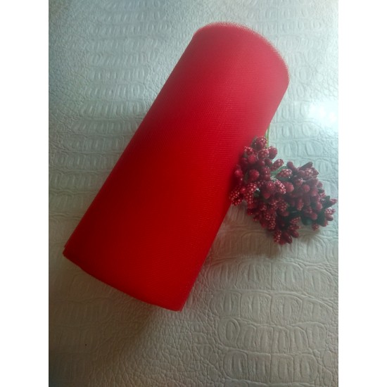 Фатин  15 см цв. красный