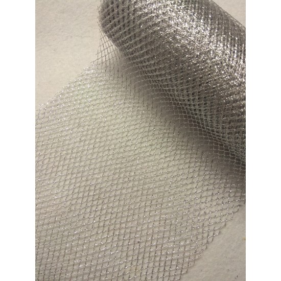 Сетка на шпульке 15 см цв. серебро, цена за 50 см