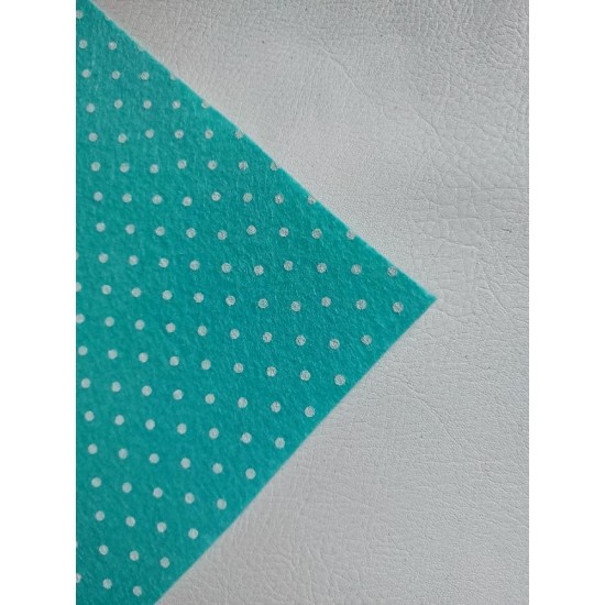 Фетр средней жесткости горох 1 мм (30*30 см) цв. мятный, цена за лист