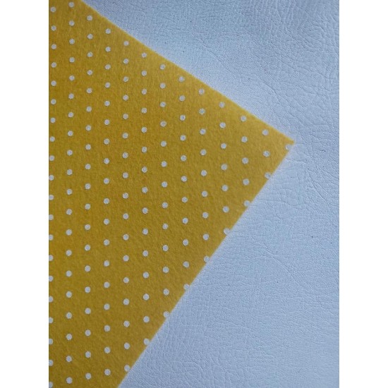 Фетр средней жесткости горох 1 мм (30*30 см) цв. желтый, цена за лист